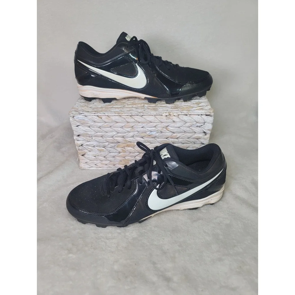Nike MVP Keystone Baseball Cleats Black White Low Top 535596-010 Mens 12 Sporty